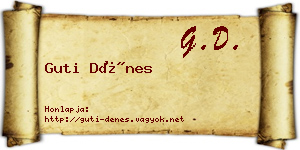 Guti Dénes névjegykártya